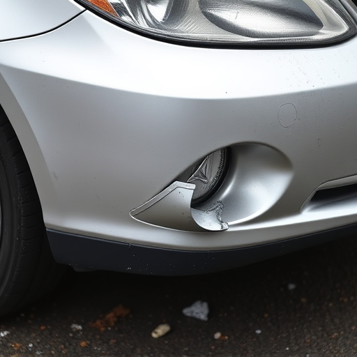 damaged car bumper