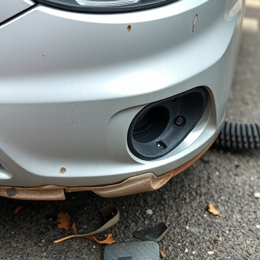 damaged car bumper