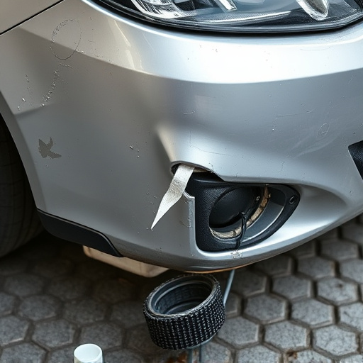 damaged car bumper
