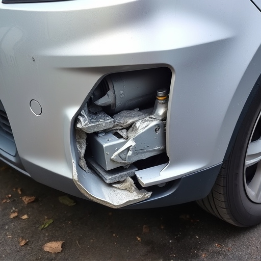 damaged car bumper