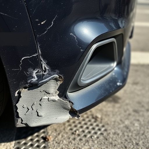damaged car bumper
