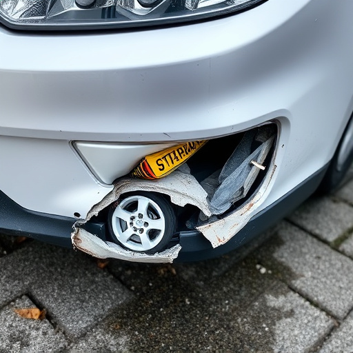 damaged car bumper