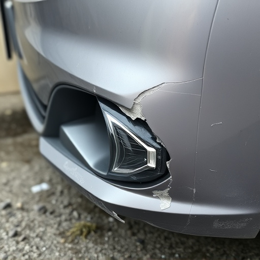 damaged car bumper