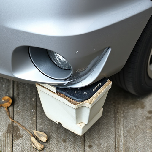 damaged car bumper