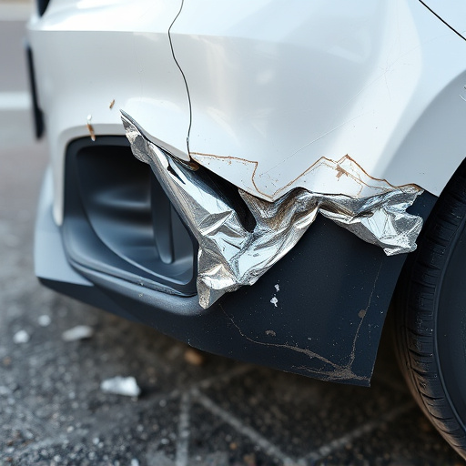 damaged car bumper