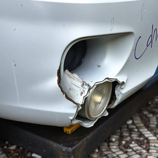 damaged car bumper