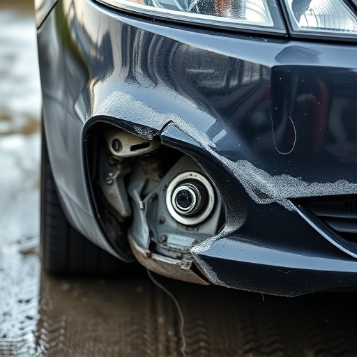 damaged car bumper