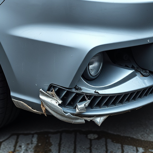 damaged car bumper