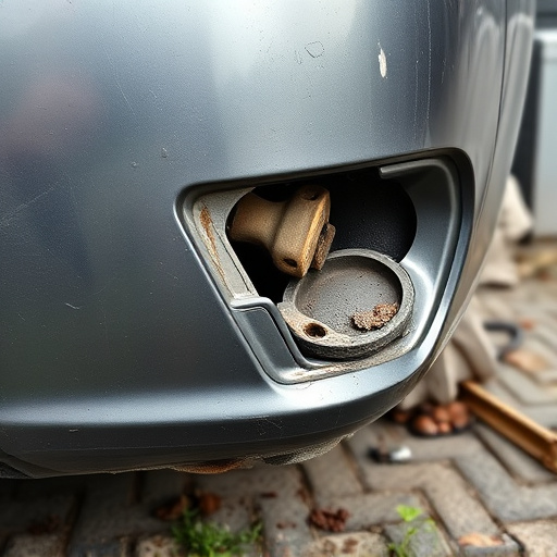 damaged car bumper