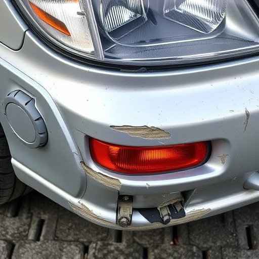 damaged car bumper