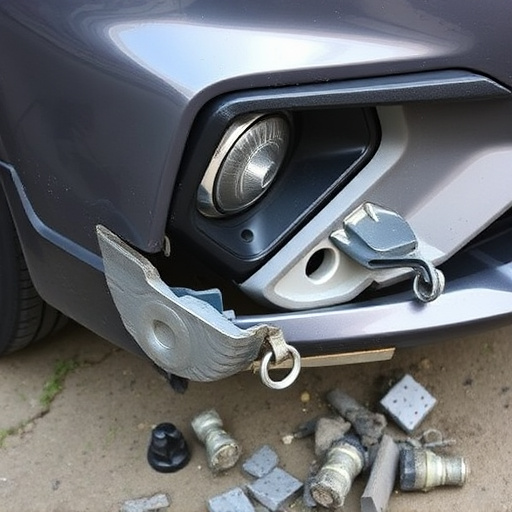 damaged car bumper