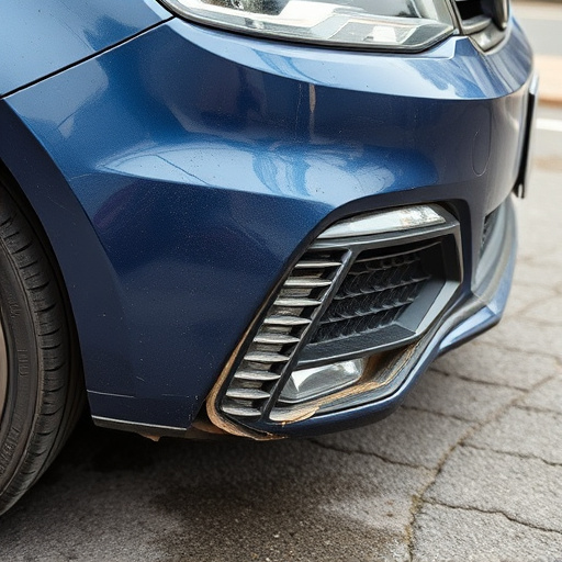 damaged car bumper