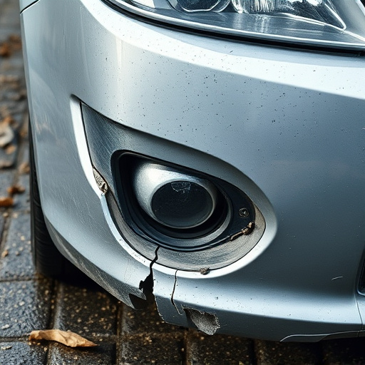 damaged car bumper
