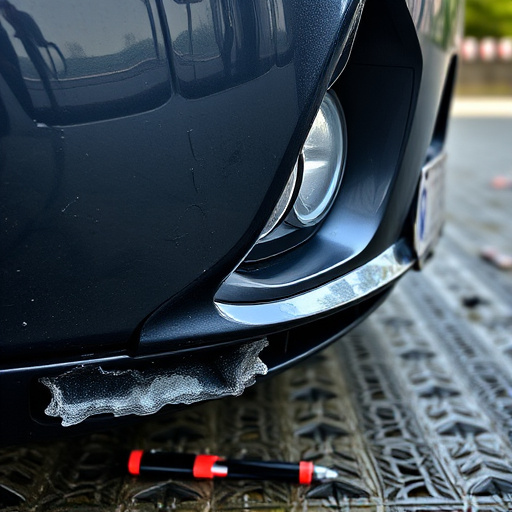 damaged car bumper