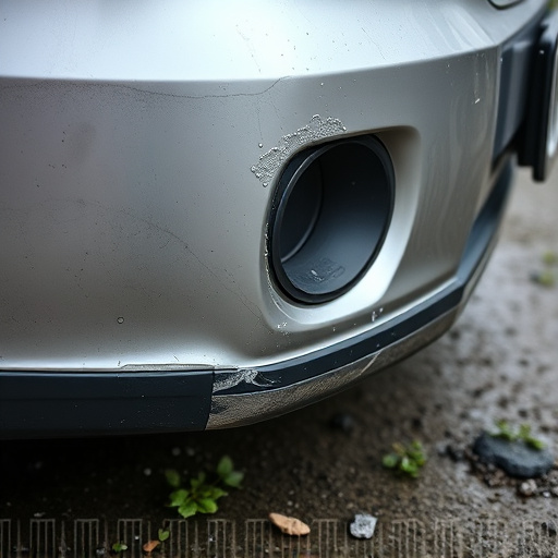 damaged car bumper
