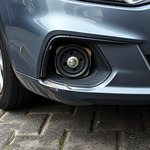 damaged car bumper
