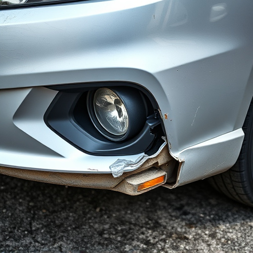 damaged car bumper