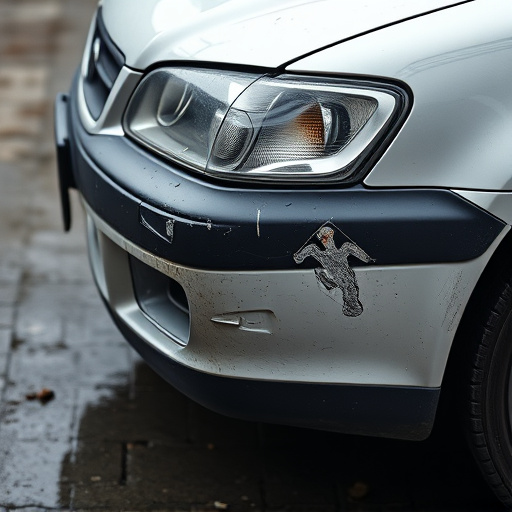 damaged car bumper