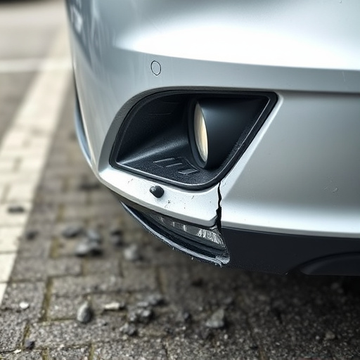 damaged car bumper