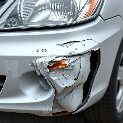 damaged car bumper