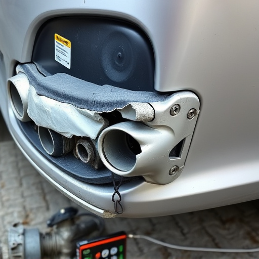 damaged car bumper