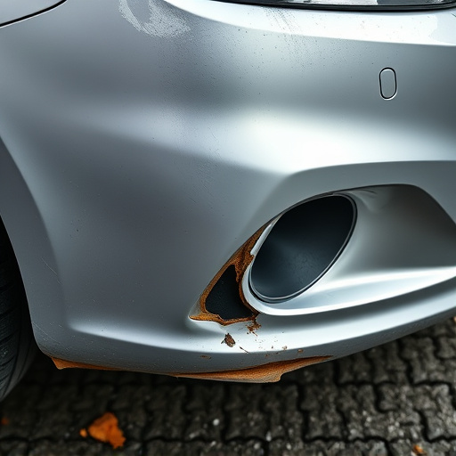 damaged car bumper