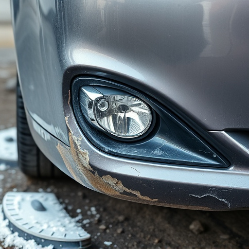 damaged car bumper