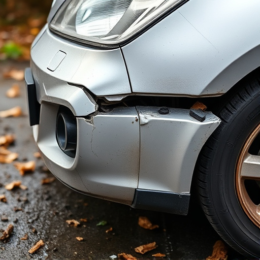 damaged car bumper