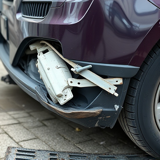 damaged car bumper