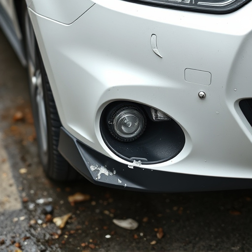 damaged car bumper