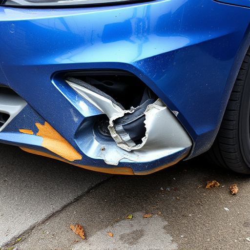 damaged car bumper