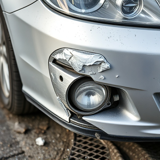 damaged car bumper
