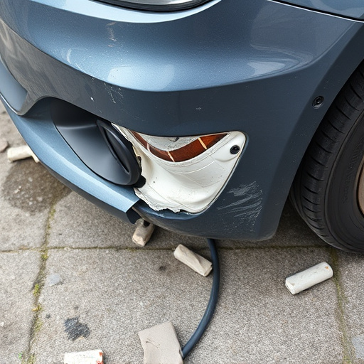 damaged car bumper