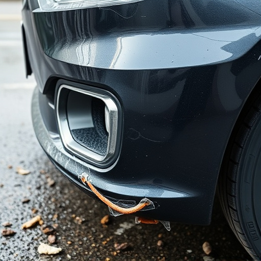 damaged car bumper