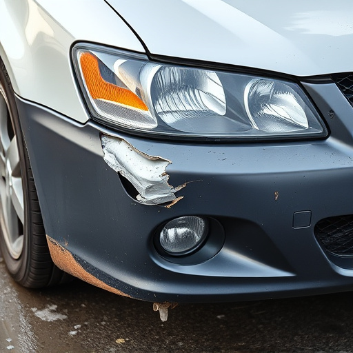 damaged car bumper
