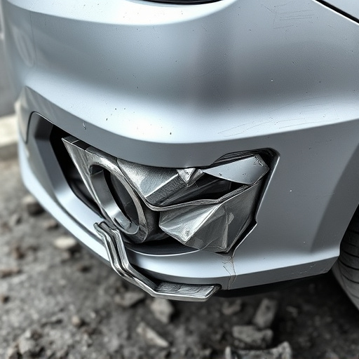 damaged car bumper