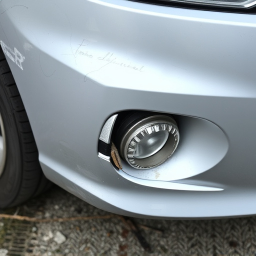 damaged car bumper