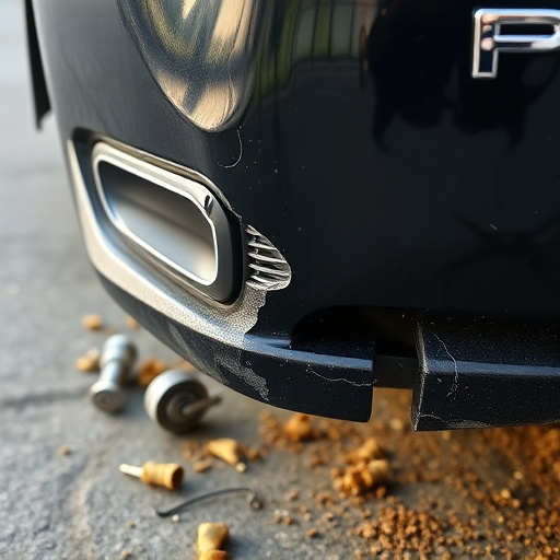 damaged car bumper