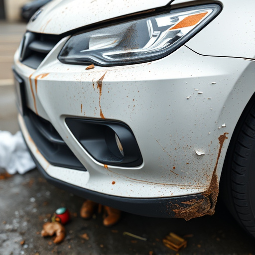 damaged car bumper