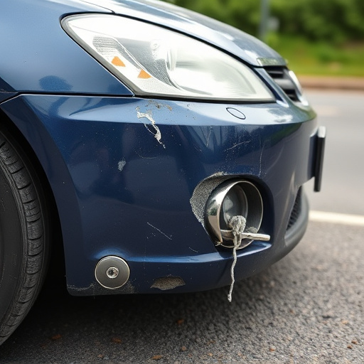 damaged car bumper