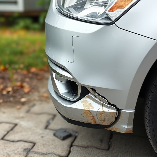 damaged car bumper