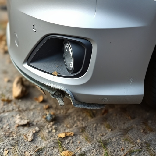 damaged car bumper