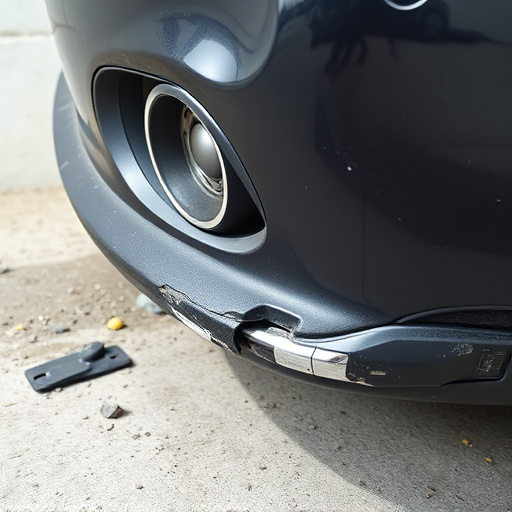 damaged car bumper