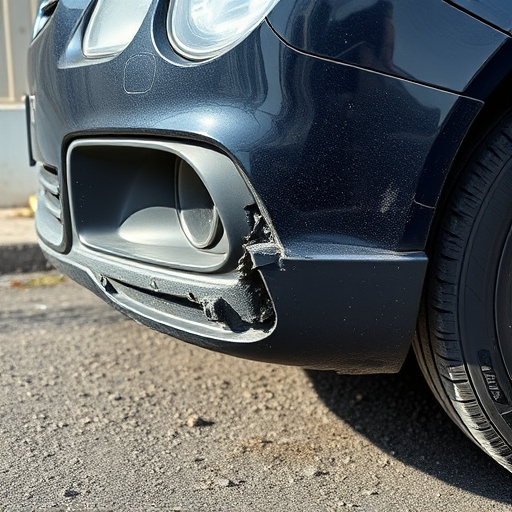 damaged car bumper