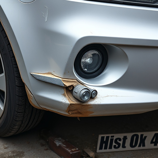 damaged car bumper
