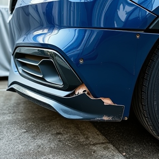damaged car bumper