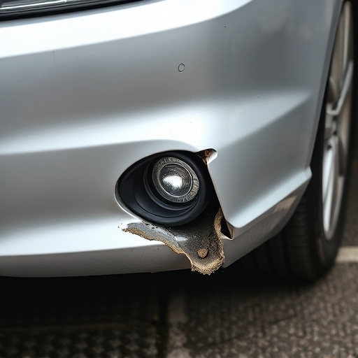 damaged car bumper