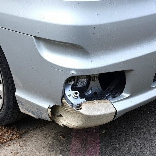 damaged car bumper