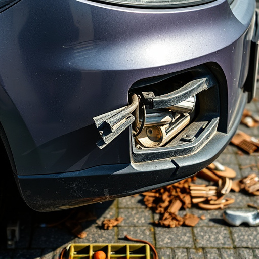 damaged car bumper