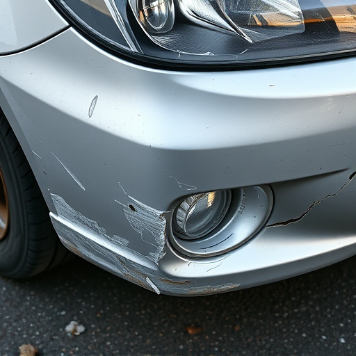 damaged car bumper